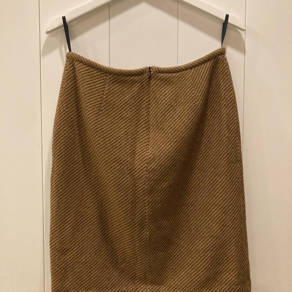 Wool blend NWOT French Connection Size 8 skirt Made in Poland Mustard Tan Brown - Picture 5 of 5